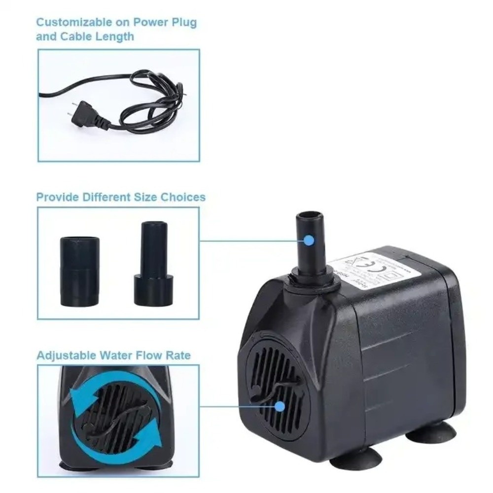 Marine Aquarium Dc Pump - Schwarze Tauchpumpe, ultra-leise, für Aquarien, Mini-Filterpumpe